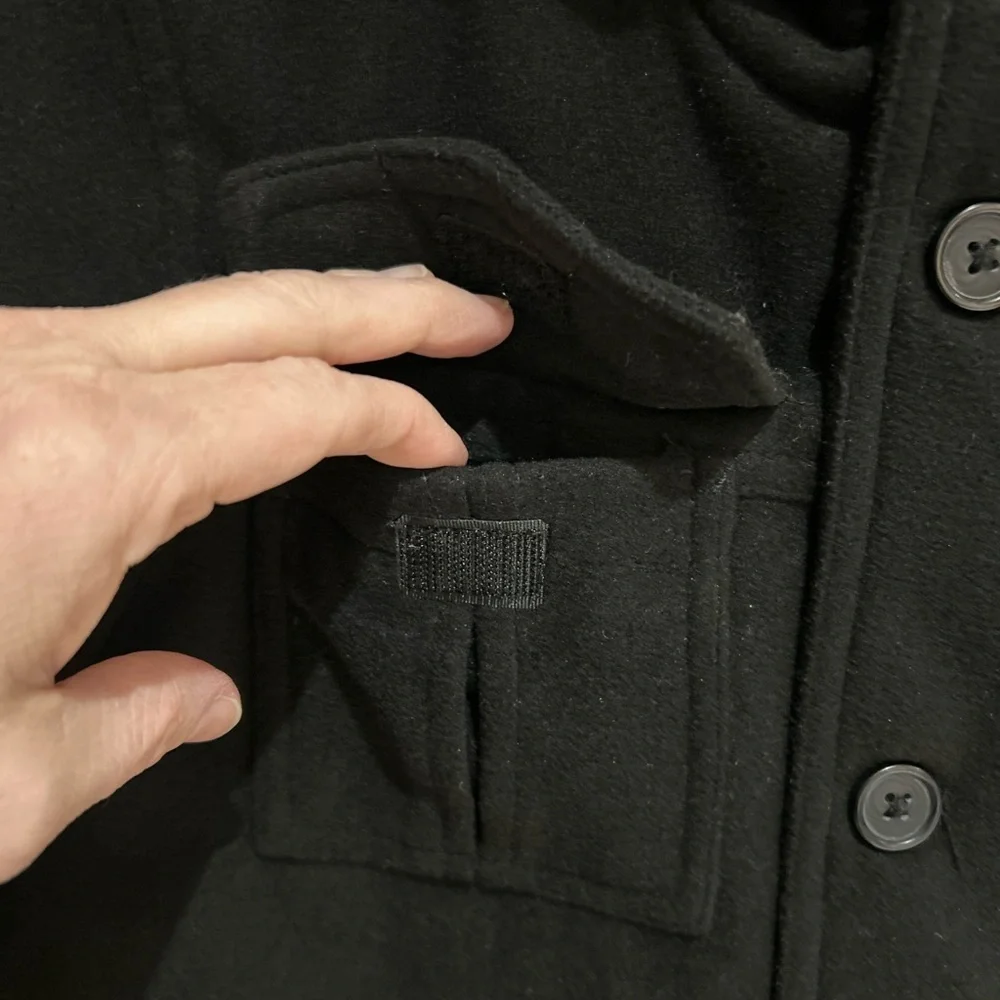 Gymboree Boys Black Car Hooded Coat Button Up Zip Up Pockets Winter Size M 7-8